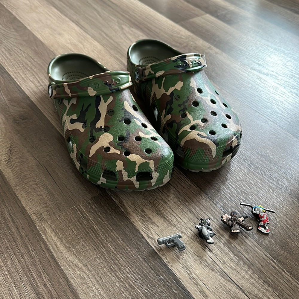 Camo Crocs Never Worn